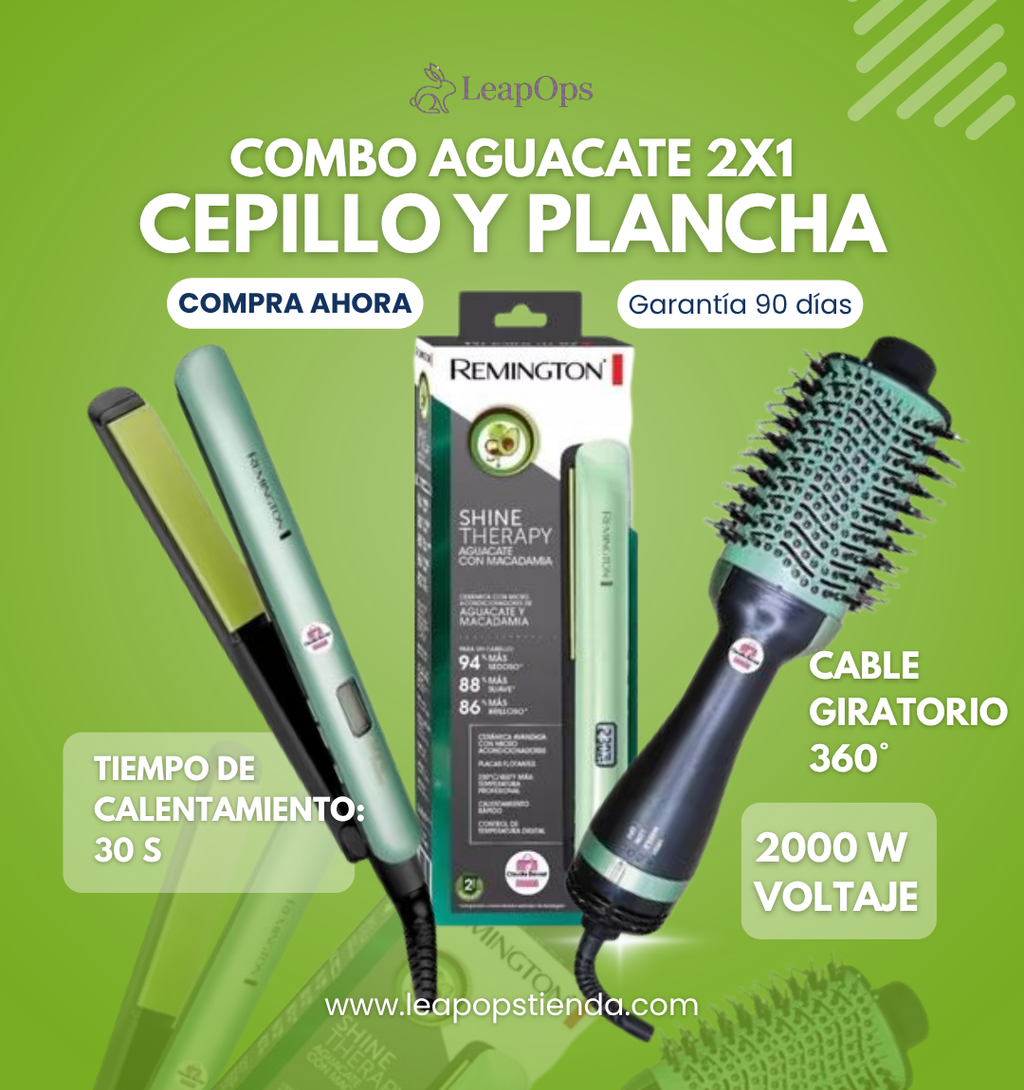 Combo aguacate 2x1 Cepillo y Plancha Profesional 2026