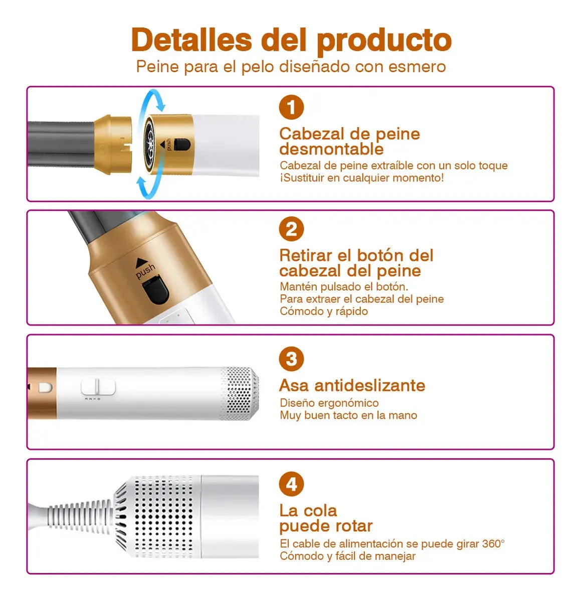 🔥 Cepillo Multifuncional 5 en 1 Gold
