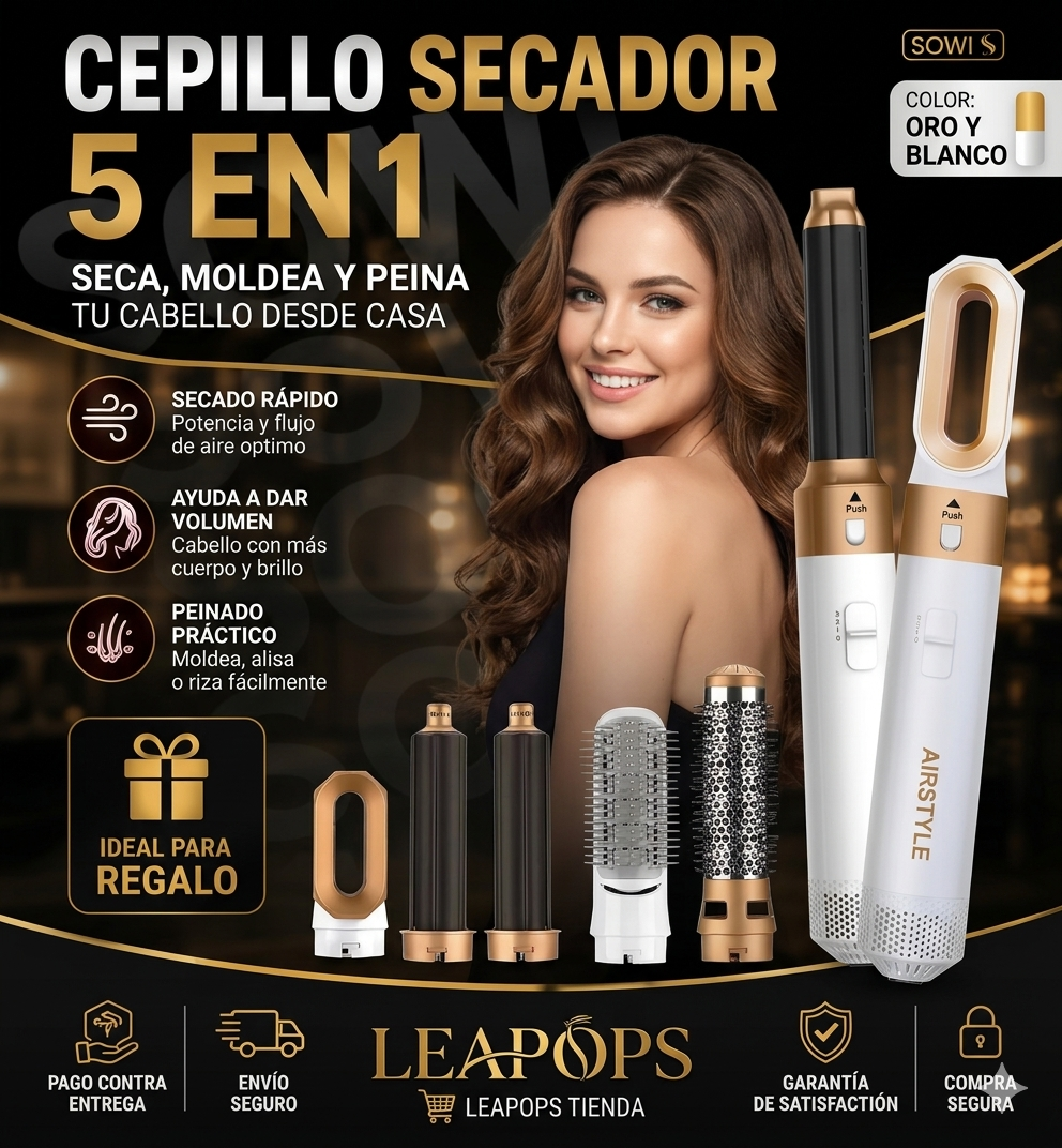 🔥 Cepillo Multifuncional 5 en 1 Gold